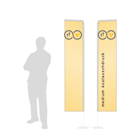Beachflag Rechteck Austauschdruck | Medium (300 cm) | beidseitig bedruckt